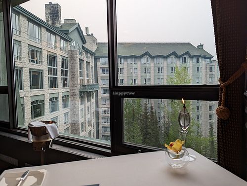 View from the table at Eden in Banff