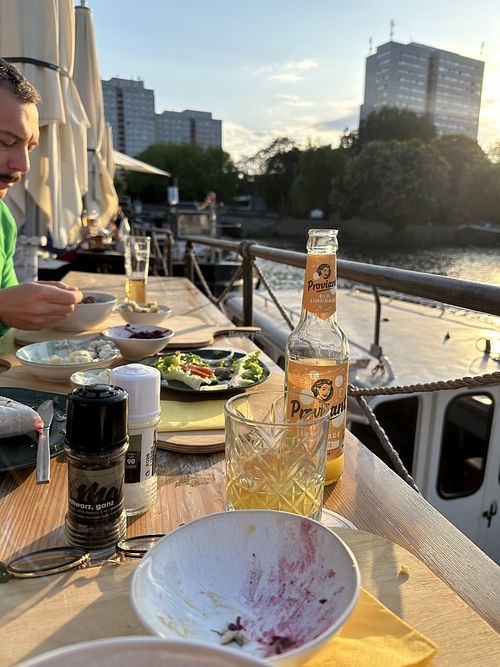 Vegan on the river.  at Spreedeck - Goldmund in Berlin