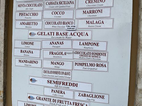 Gelati base acqua are all vegan  at Simonetti Gelati in Santa Margherita