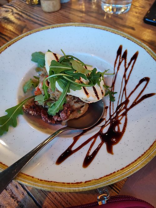 Eggplant spread with walnut crunch and cheese at Mint Restaurant - Μέντα εστιατόριο in Nafplion