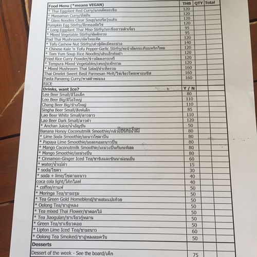 New menu every week at Anchan Vegetarian Restaurant in Chiang Mai