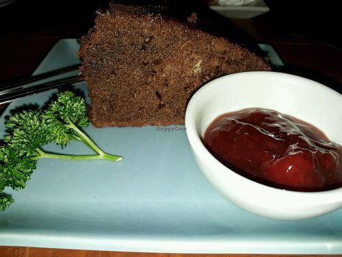 Banana choco vegan cake at Anchan Vegetarian Restaurant in Chiang Mai