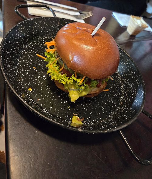 Green vegan Burger at Road Stop in Wuppertal