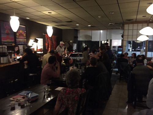 A live jazz band plays, while people dance at Gomen Kudasai in New Paltz