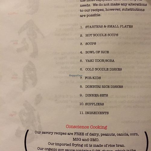 menu at Gomen Kudasai in New Paltz