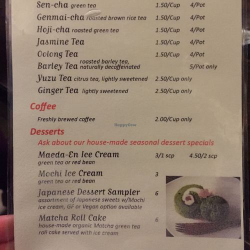 menu at Gomen Kudasai in New Paltz