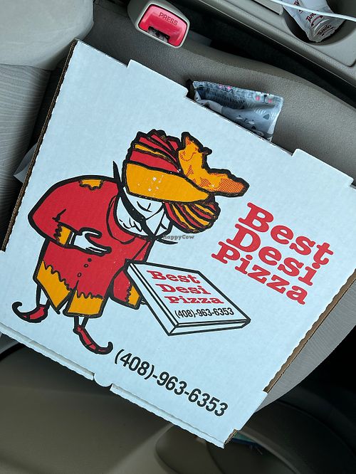 Pizza box  at Best Desi Pizza in San Jose