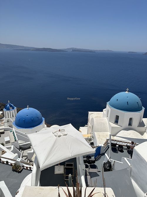View from the restaurant   at Terpsi n Oia in Oia