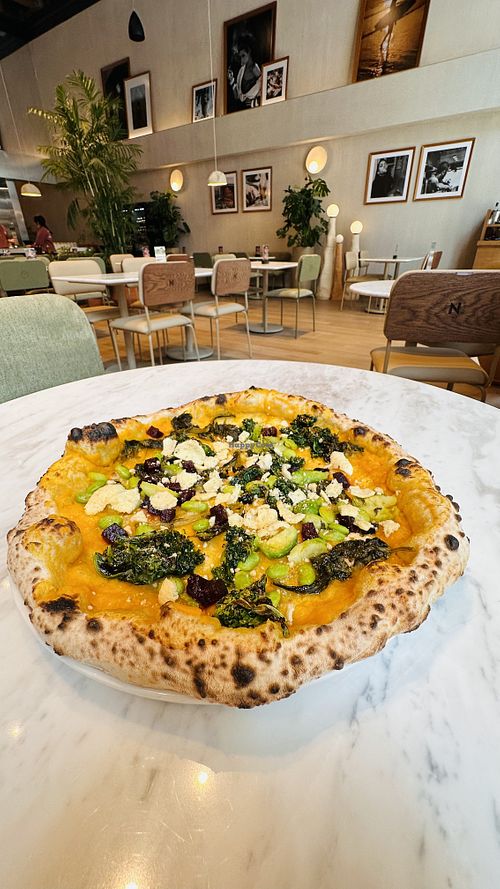 Vegan pizza with pumpkin.  at Nappo Fişekhane in Istanbul