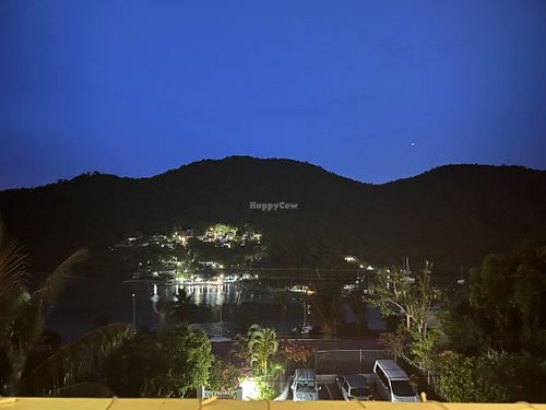 Overlooking the bay from our table  at The Villa in Marigot Bay