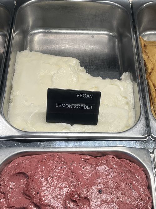 Vegan lemon sorbet   at Dixie Blue in Deloraine