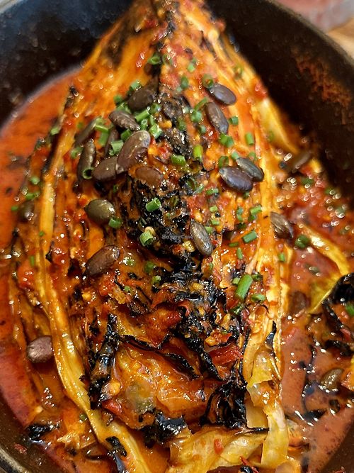 Charred Hispi Cabbage  at Burnt Orange in Brighton