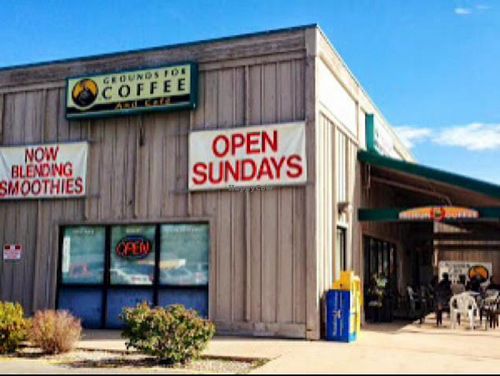 outdoor seating is always nice at Grounds For Coffee in Clearfield
