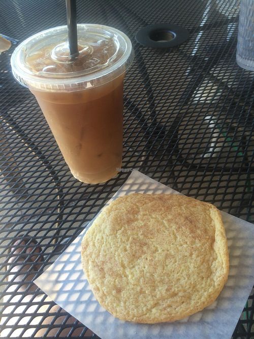 Coffee and vegan snickerdoodle  at Grounds For Coffee in Clearfield