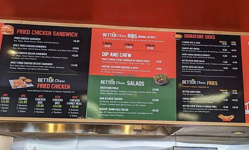 Complete posted menu. at Better Chew Kitchen - Vallejo in Vallejo