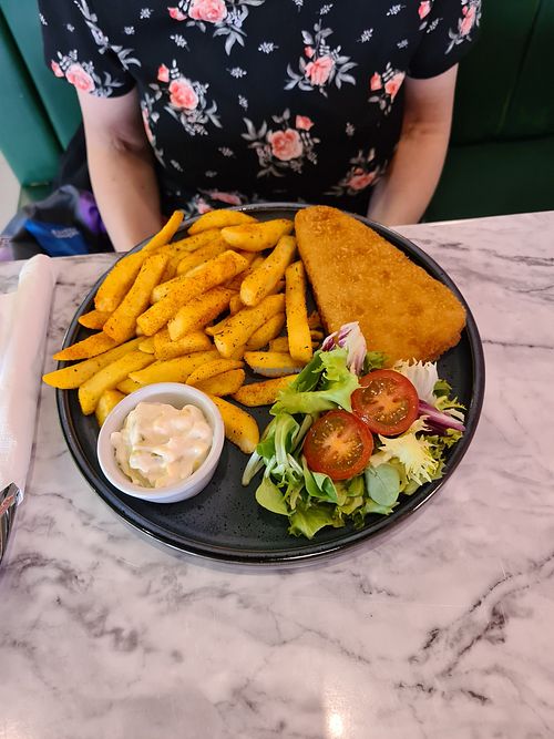 Fish n chips at Meat The Vegans in North West London