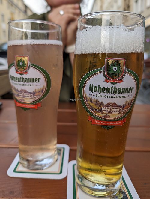 Bier und Saftschorle at Mathilda Vegan in Munich