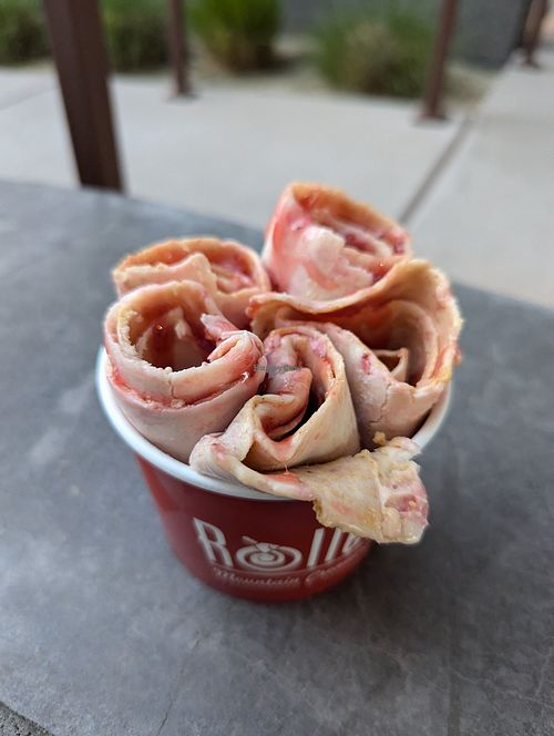 Peanut butter and strawberry (oat milk) at Rolled Mountain Creamery - Rancharrah Pkwy in Reno