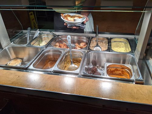 Hot food at World Peace Cafe in Manchester