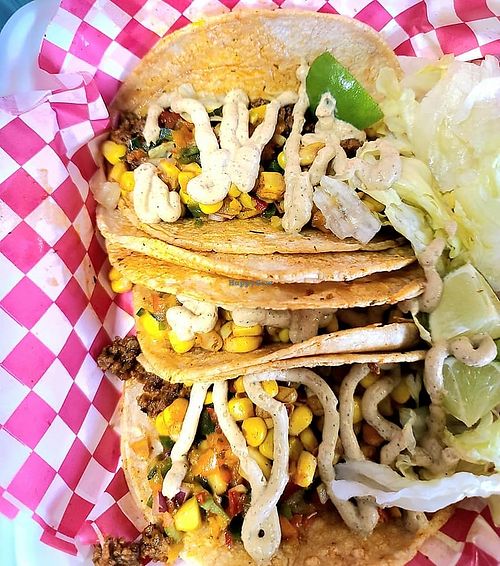 CHORIZO TACOS WITH MAGO AND CORN SALSA at Mad Munchies in Pensacola