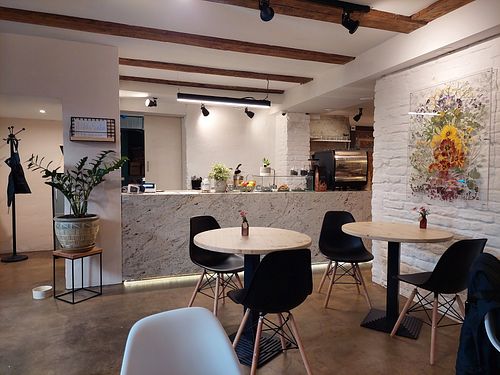 Inside at Booch Cafe in Riga