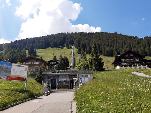 Funiculaire to restaurant at Allmendhubel in Murren