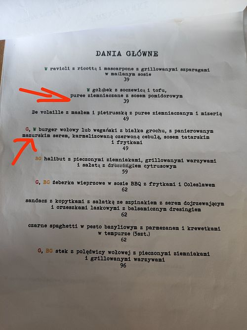 dwa dania wegetariańskie do wyboru (nieopisane na menu) at Lalo  in Ostroda