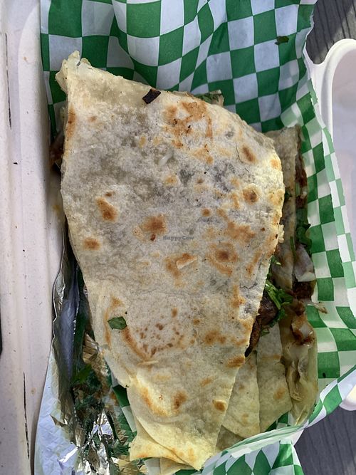 Carnitas quesadilla  at Vegan Vatoz in Riverside