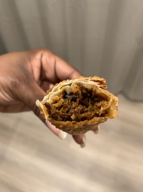 Birria egg roll   at Vegan Vatoz in Riverside