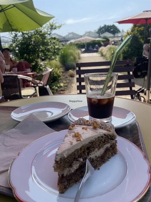 Sehr schön, es gab 2 vegane Torten, Kekse und Hafermilch. Der Garten ist extrem schön und gemütlich   at Cafè im Grünen in Dersau