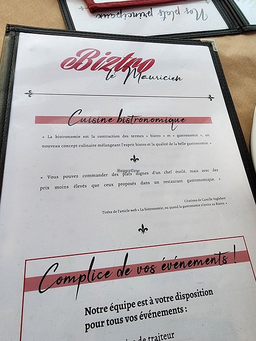 Choisissez l'assiette végétarien le choix du chef at Biztro Le Mauricien in La Tuque
