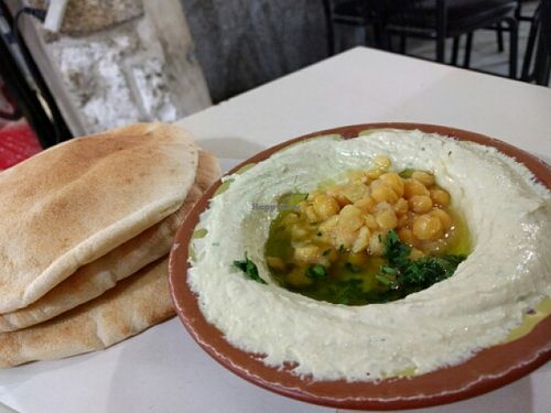 Hummus and Bread at Abu Shukri in East Jerusalem