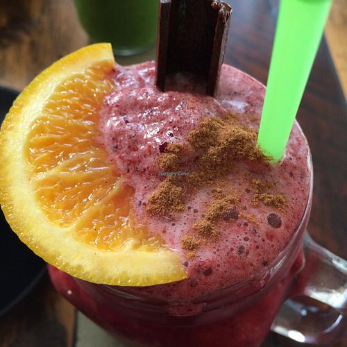 outrageously yummy berry and mint crushie! at Earth to Table in Bondi Junction