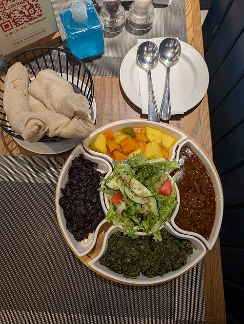 Vegan ethiopian platter at ADD - Cravings in Addis Ababa