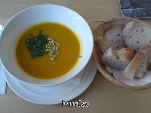 Carrot ginger soup (Vegan) at La Bouche in Frankfurt