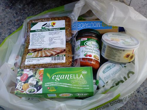 bag of vegan goodies at La Serenissima - Corte Coppo in Venice