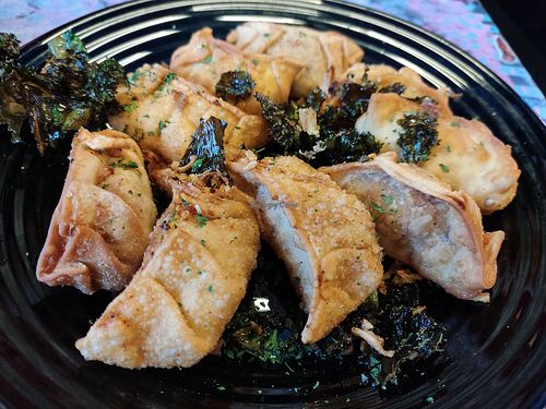 Three different kinds of dumplings at Desert Island Dumplings in Manchester