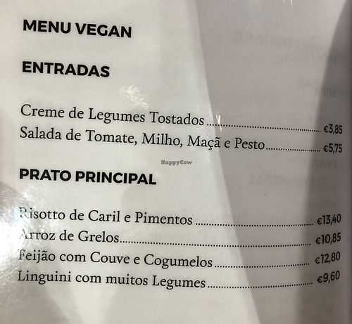 Vegan menu  at Abrigo da Montanha in Guarda