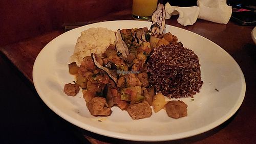 vegan curry. unique sweet and savory flavor. sweet from pineapple. very good. at Florin Cafe in Sucre