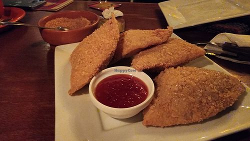 dutch fried cheese turnovers with sweet chili sauce. tasty at Florin Cafe in Sucre