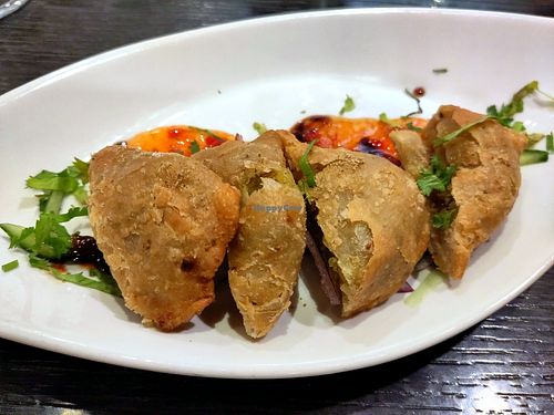 Vegetable samossas at Indian Restaurant Nanda Devi in Tampere