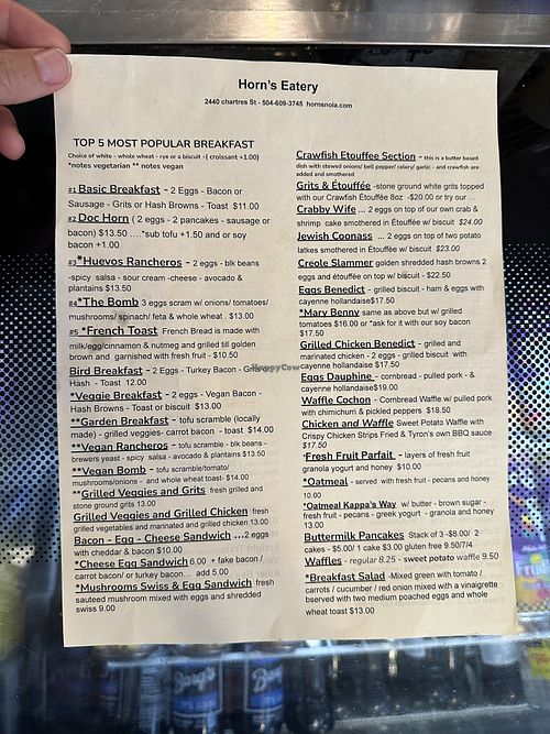 Horn's Eatery New Orleans Louisiana Restaurant HappyCow