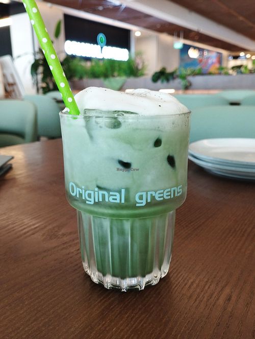 Matcha Latte at Original Greens in Central Singapore