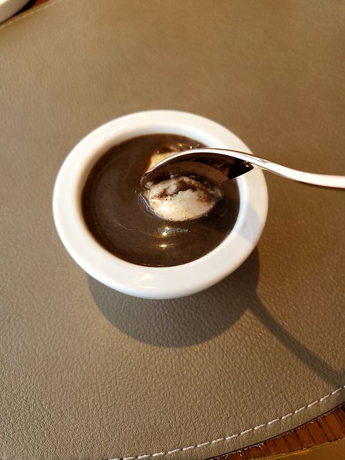 Soy based truffle mousse at Amber  in Hong Kong Island