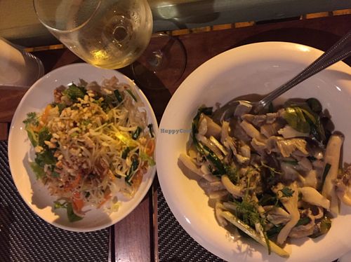 stir fried mushrooms & noodles at Tamarind - A Taste of Laos in Luang Prabang