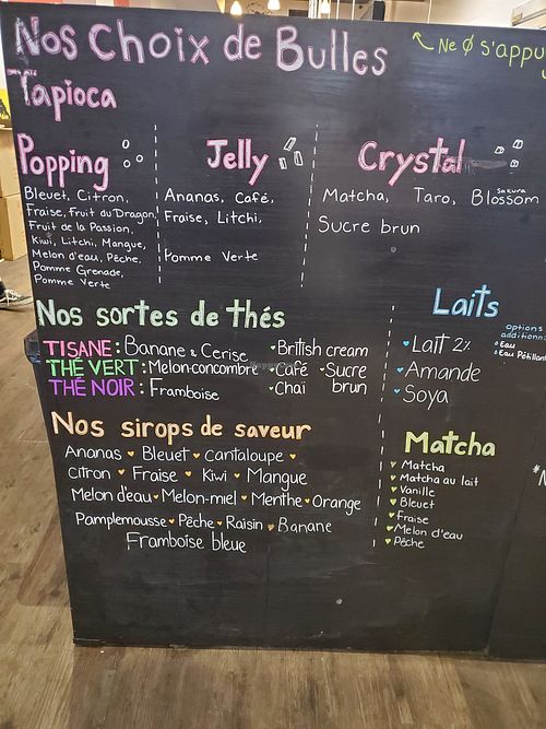 Menu at L'Oeil de Chat in Sherbrooke