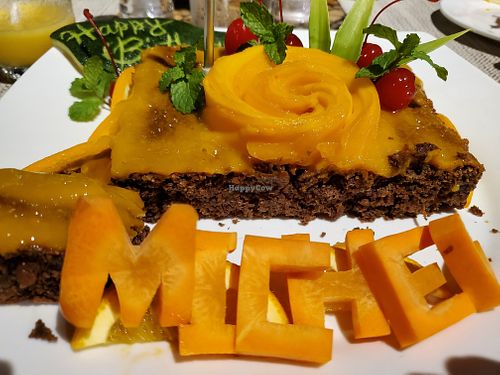 Cutaway view of Chef Marlon's "Michele" cake (more like sweet bread made from oats, bananas, carrots and raisins with only fruit sweetening) at Atlantis Restaurant in Puerto Galera