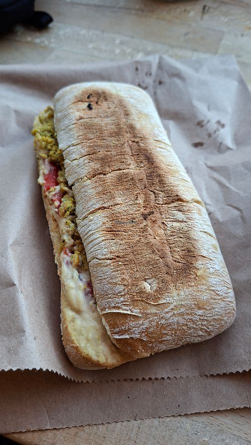 Greek foccacia at Peppers Sandwich Bar in Edinburgh