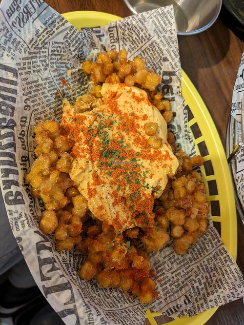 Creamy corn fries at Vampire's Chicken in Seoul