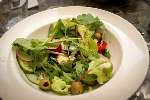 lunch menu - salad with tofu at MiiT in Riga